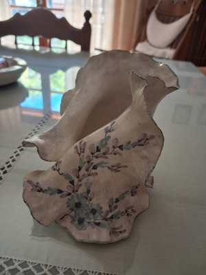 Vintage handmade ceramic vase "Effi Hellas" 1985, floral design
