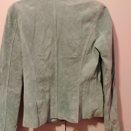 Rebecca Blu women's suede jacket used, mint green, size small