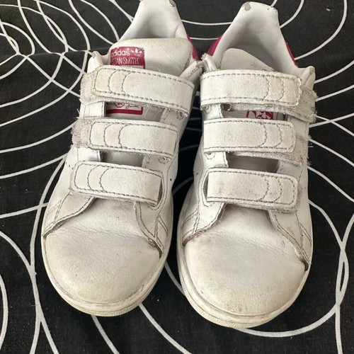 Adidas Stan Smith kids sneakers white pink EU 29 used with velcro