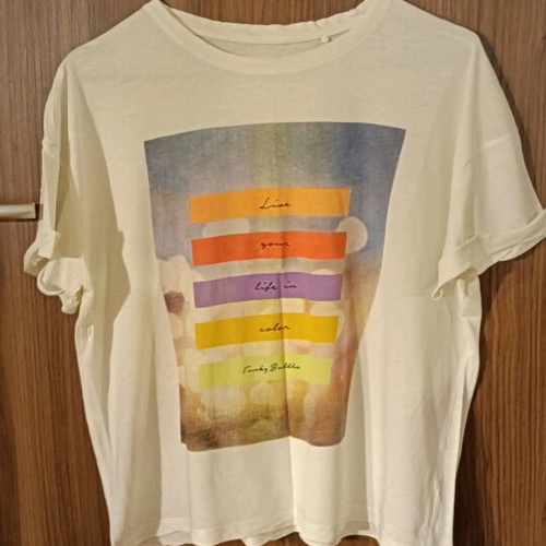 Funky Buddha short-sleeve cotton t-shirt used, with print