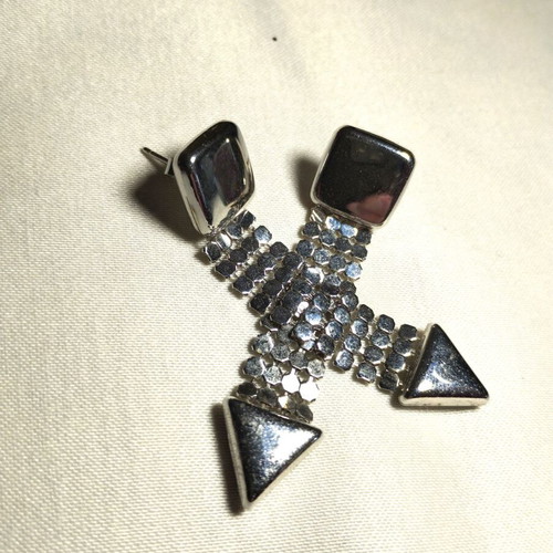 Vintage Silver Earrings used with modern retro style