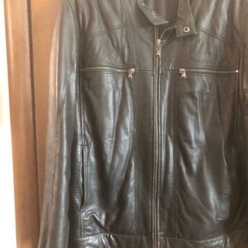 Leather jacket used, black, size L to XL