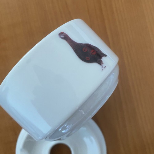 Vintage ceramic ashtray with The Famous Grouse whisky logo, like new