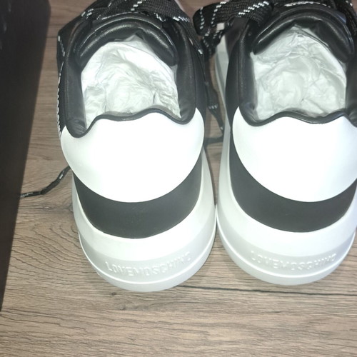 Love Moschino men's black leather sneakers new