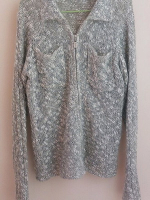 Sarah Lawrence knitted women's cardigan like new, grey-silver
