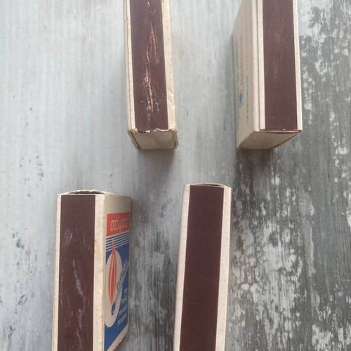 Greek matchboxes vintage collectible pack of 4 used