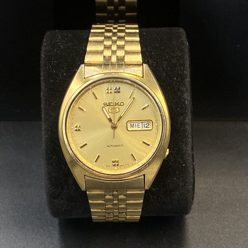 Seiko 5 Datejust Automatic men's watch like new, gold plated
