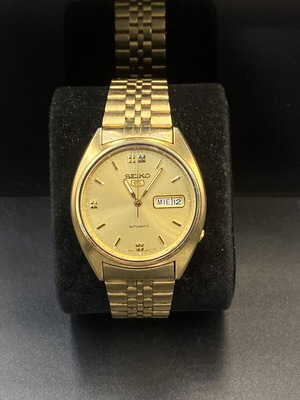 Seiko 5 Datejust Automatic men's watch like new, gold plated