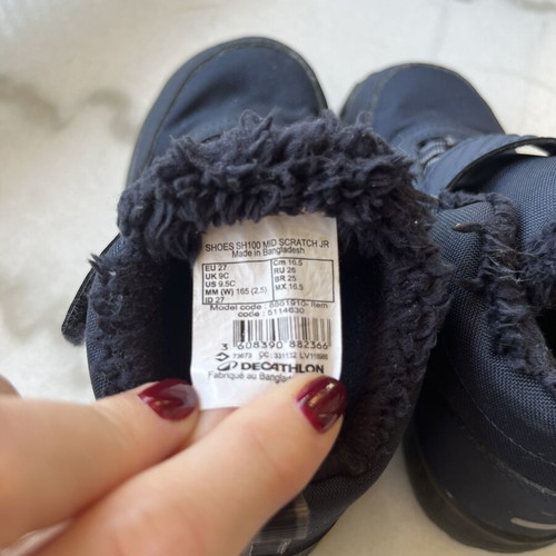Quechua waterproof warm kids boots size 27
