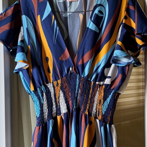 Doca maxi summer dress like new, size M, multicolor
