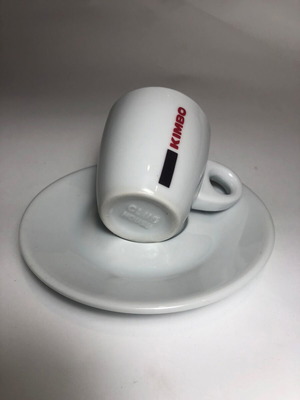 Комплект 6 нови кафени чаши Kimbo Espresso с чинийки