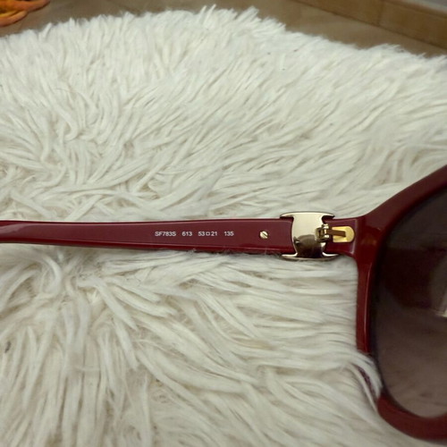 Salvatore Ferragamo women's butterfly sunglasses burgundy like new