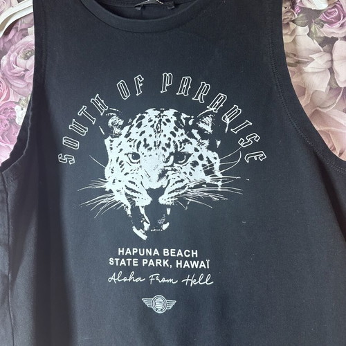 Tank top black with tiger print size S like new