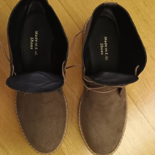 Suede ankle boots new, beige and brown, size 40