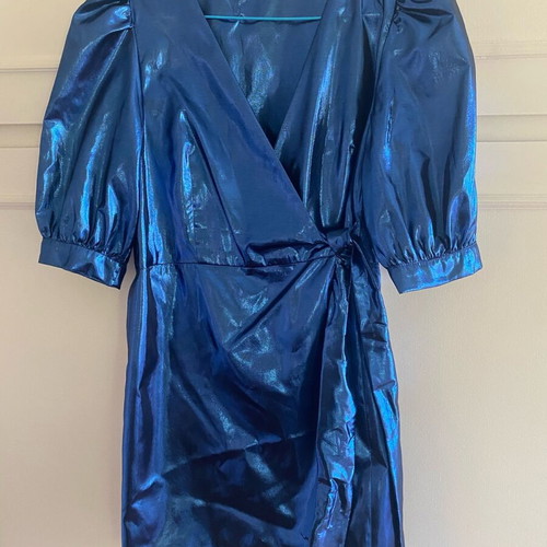 Blue mini wrap dress medium like new