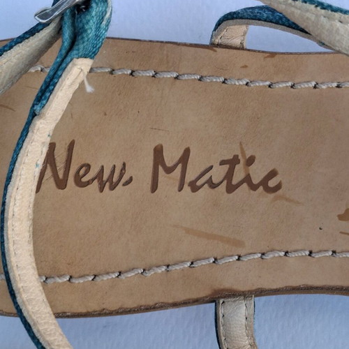 Leather sandals New Matie made in Italy size 37 like new, turquoise