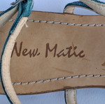Leather sandals New Matie made in Italy size 37 like new, turquoise