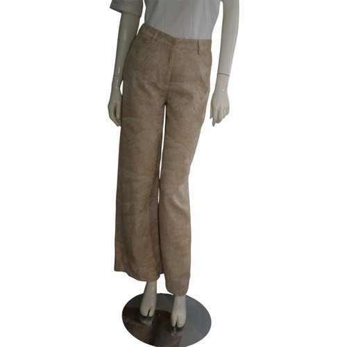 Falconeri Beige Jacquard Wide Leg Trousers, Size S