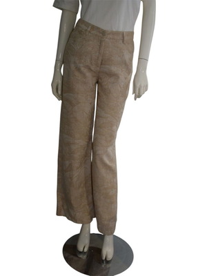 Falconeri Beige Jacquard Wide Leg Trousers, Size S