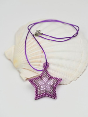 Star necklace made to order with pink and purple Delica beads