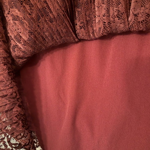 Zara Bordeaux Lace Pleated Midi Skirt like new