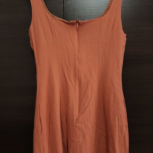 Shein linen dress, small, orange, midi
