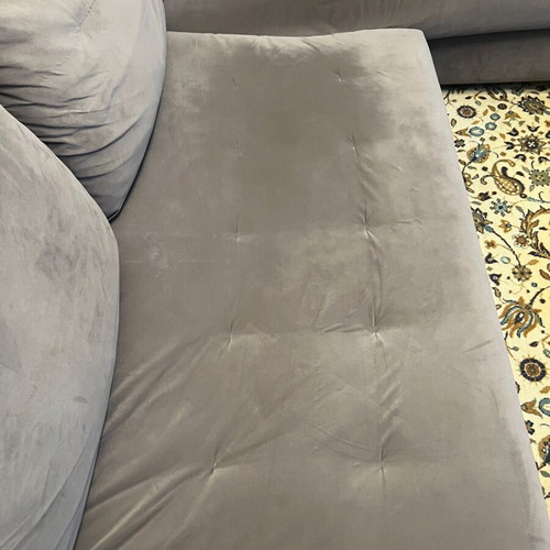 Sato Lucca corner sofa gray velvet like new
