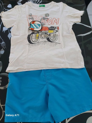 H&M kids shorts/swimwear and t-shirt set used, multicolor, 4 years old