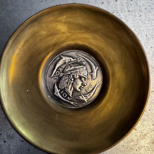 Ilias Lalaounis vintage plate Alexander the Great with 925 silver medal