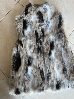 Girls' sleeveless vest Zara like new, black and beige, 134 cm