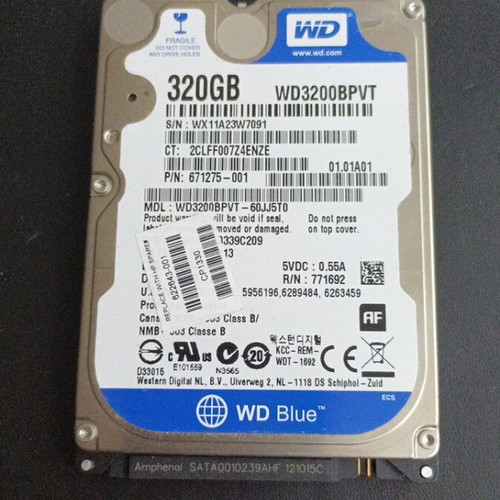 WD Blue 320GB hard drive like new, SATA II, 5400 RPM