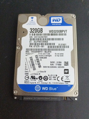 WD Blue 320GB hard drive like new, SATA II, 5400 RPM
