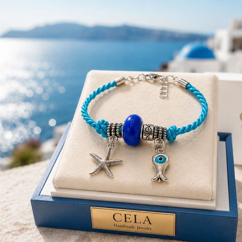 Handmade Summer Bracelet with regalon cord and summer charms