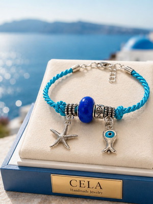 Handmade Summer Bracelet with regalon cord and summer charms