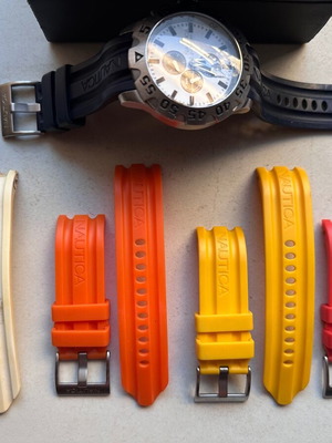 Nautica genuine colored rubber watch straps 24mm with embossed logo