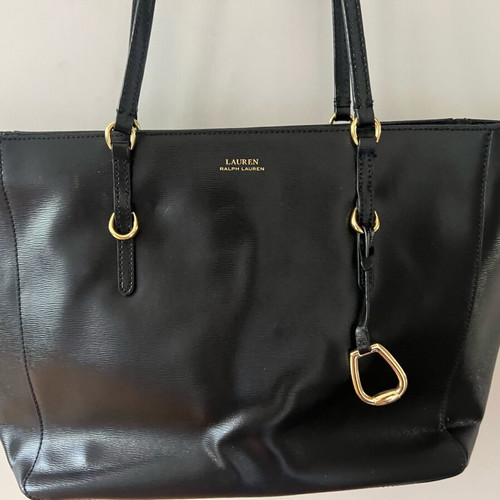 Ralph Lauren Oxford Tote Leather Bag Black like new
