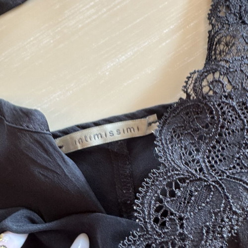 Intimissimi black satin lingerie top with lace, XL