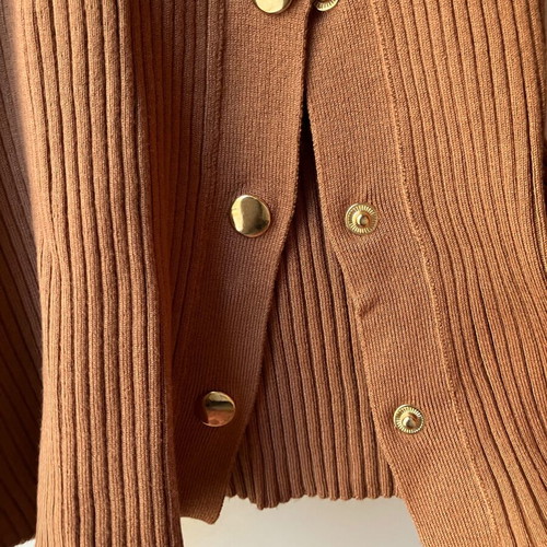 Bodycon rib dress with golden buttons like new, size S
