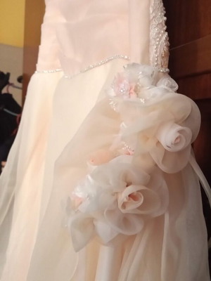 Wedding dress romantic salmon handmade, very good condition
