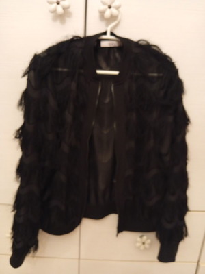 Anel small cardigan with zipper, black