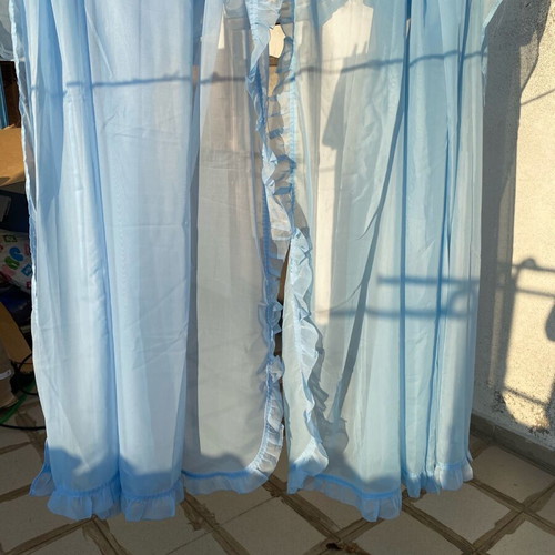 Curtain pair with volan used, height 1.97m width 2.92m each