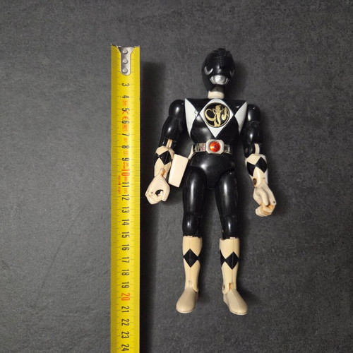 Mighty Morphin Power Rangers Black Ranger figure used, 19cm, Bandai 1993