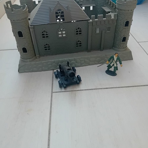 Castle toy used, gray with warriors