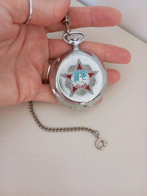 Molnija Soviet Victory Pocket Watch used, mechanical, WWII commemorative