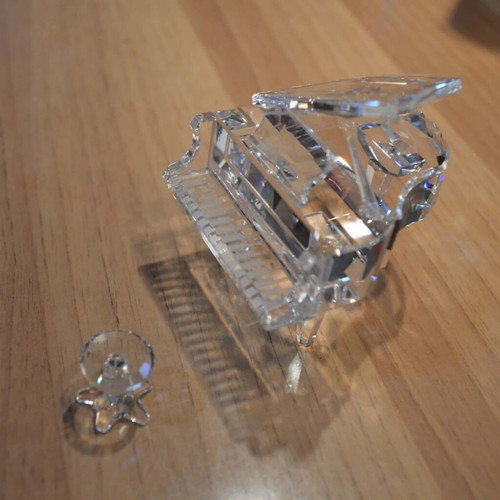Swarovski crystal miniature piano with stool new