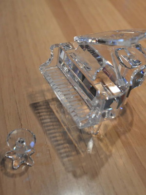 Swarovski crystal miniature piano with stool new