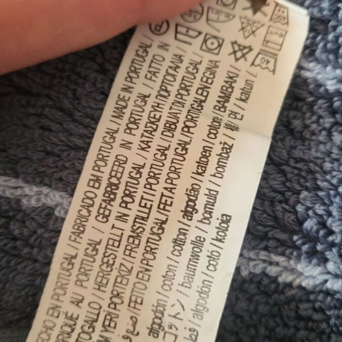 Zara Home body towel used, dark blue with light blue stripes 90x150