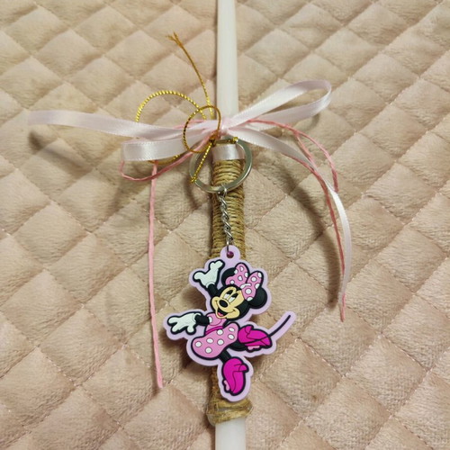 Minnie Mouse Easter Candle 37cm with Keychain new