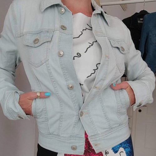 Vintage women's youth denim jacket Etam used, size S/M
