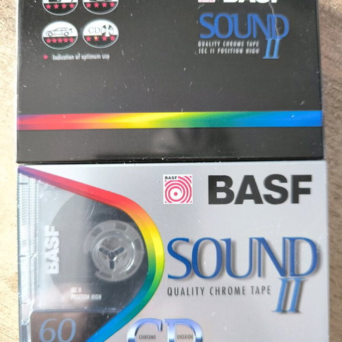 BASF sound tapes Chrome Position 60 minutes new, sealed, pack of 2